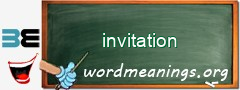 WordMeaning blackboard for invitation